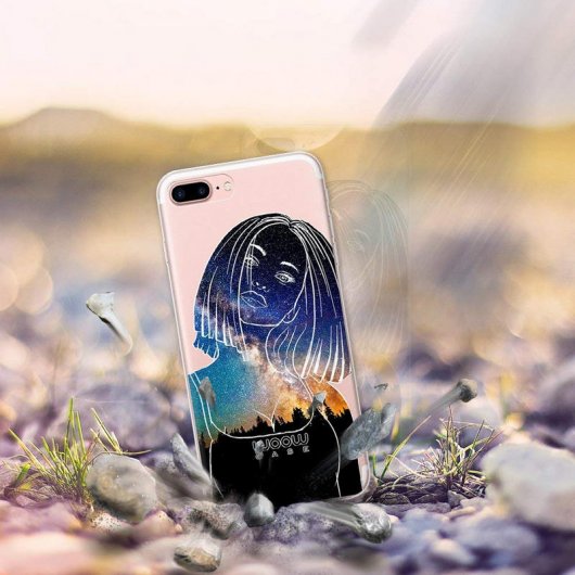 WoowCase Funda de Silicona Chica Universo para iPhone 8 Plus