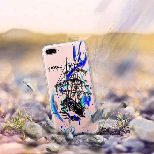 WoowCase Funda de Silicona Barco Fantasma iPhone 8 Plus