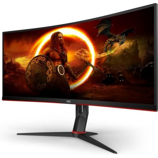 AOC G2 CU34G2X/BK Monitor PC 86,4 cm (34") 3440 x 1440 Pixel Quad HD LED Nero, Rosso