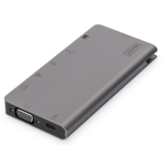 Digitus DA-70877 laptop-dockingstation & portreplikator Kabelgebunden USB 3.2 Gen 1 (3.1 Gen 1) Type-C Grau
