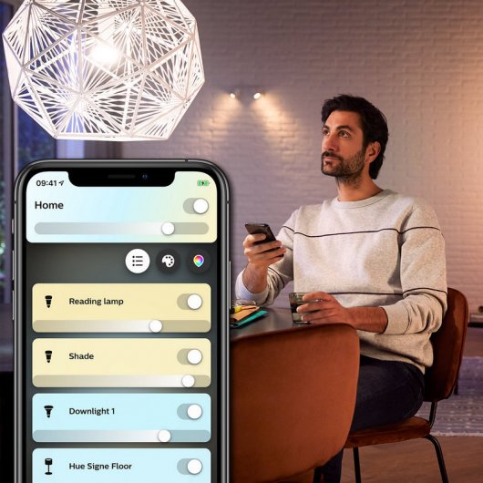 Philips Hue White Ambiance Pack Lâmpada LED Inteligente E27 9W + Tomada Inteligente