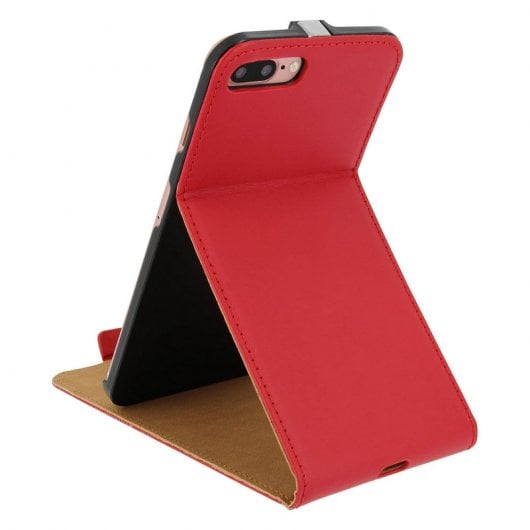 Avizar Funda Cierre Vertical Cuero Rojo para iPhone 7 Plus/8 Plus