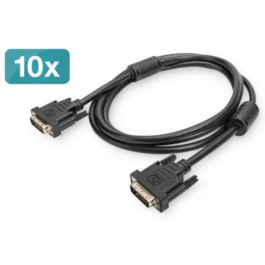 Digitus Cable DVI (24+1) Macho/Macho 2m Negro 10x Unidades