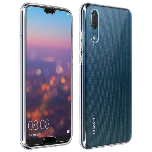 Coque en silicone transparente Avizar + verre trempé pour Huawei P20