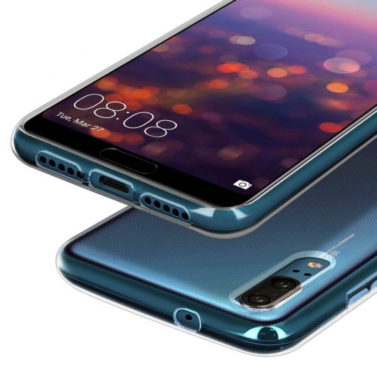 Coque en silicone transparente Avizar + verre trempé pour Huawei P20