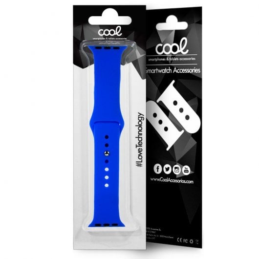 Bracelet en caoutchouc bleu froid pour Apple Watch 38/40 mm Series 1/2/3/4/5
