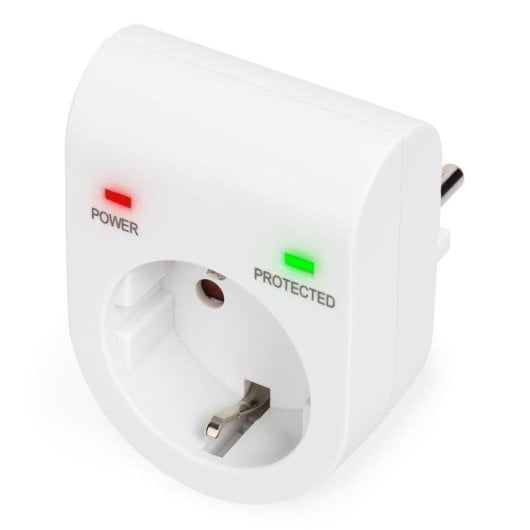 Steckdosenleiste Digitus Überspannungsschutzadapter 1 Steckplatz mit Schutz LED-Anzeige