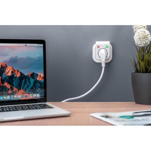 Steckdosenleiste Digitus Überspannungsschutzadapter 1 Steckplatz mit Schutz LED-Anzeige