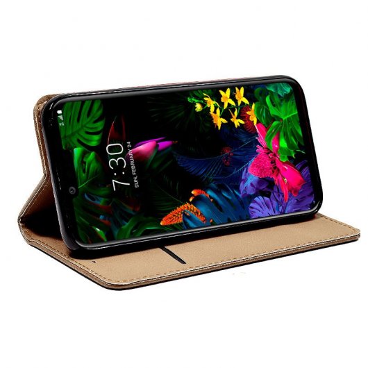 Cool Funda Flip Cover Liso Beige para LG G8 ThinQ