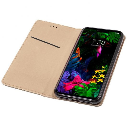 Cool Funda Flip Cover Liso Beige para LG G8 ThinQ