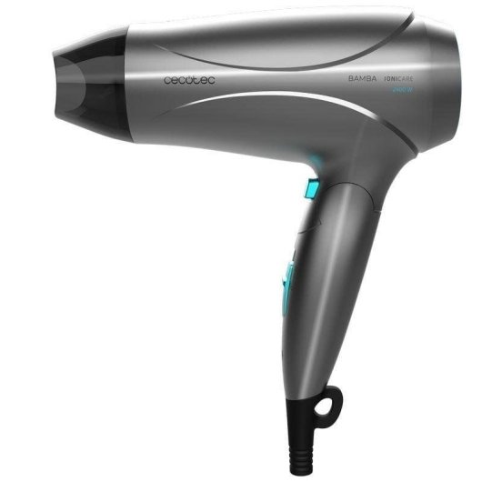 Secador de Cabelo Dobrável Iónico de Viagem Cecotec Bamba IoniCare 5400 Power&Go 2400W 2 Temperaturas 2 Velocidades Jato de Ar Frio Preto