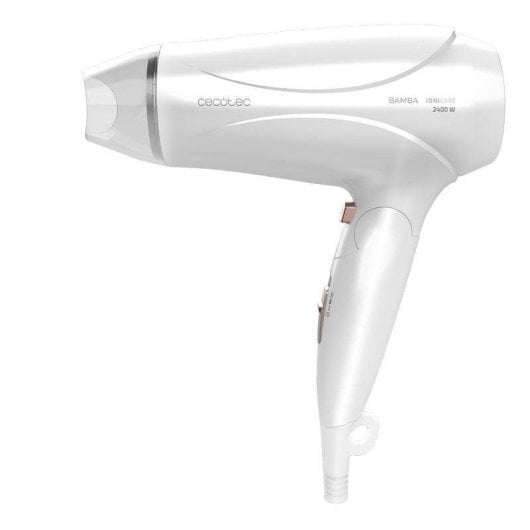 Secador de Cabelo de Viagem Dobrável Iónico Cecotec Bamba IoniCare 5400 Power&Go 2400W 2 Temperaturas 2 Velocidades Jato de Ar Frio Branco