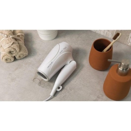 Secador de Cabelo de Viagem Dobrável Iónico Cecotec Bamba IoniCare 5400 Power&Go 2400W 2 Temperaturas 2 Velocidades Jato de Ar Frio Branco