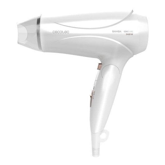Secador de Cabelo de Viagem Dobrável Iónico Cecotec Bamba IoniCare 5400 Power&Go 2400W 2 Temperaturas 2 Velocidades Jato de Ar Frio Branco