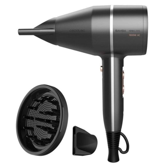 Phon Ionico Professionale Cecotec Bamba IoniCare 5500 PowerStyle 1800W 2 Velocità Accessori Nero
