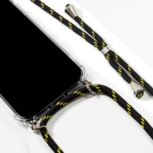 Cool Funda con Cordón Negro/Amarillo para Apple iPhone 11