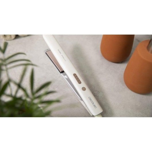 Prancha de Cabelo Turmalina Cecotec Bamba RitualCare 885 Hidraprotect Ion 220ºC 5 Definições Iónica Desligamento Automático Branco