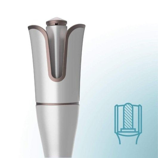 Arricciacapelli Automatico Cecotec Bamba SurfCare 800 Magic Waves Pro Cheratina Ionica 150-210°C 4 Impostazioni XL Oro rosa e bianco