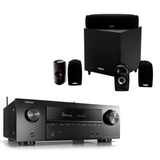 Pack Denon AVR-X1600H Recetor AV 7.2 Canais 4K + Polk Audio TL1600 Home Cinema 5.1