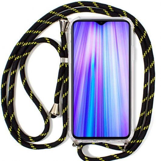 Cool Funda con Cordón Negro/Amarillo para Xiaomi Redmi Note 8 Pro