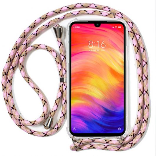 Cool Funda con Cordón Rosa para Xiaomi Redmi Note 7/Note 7 Pro