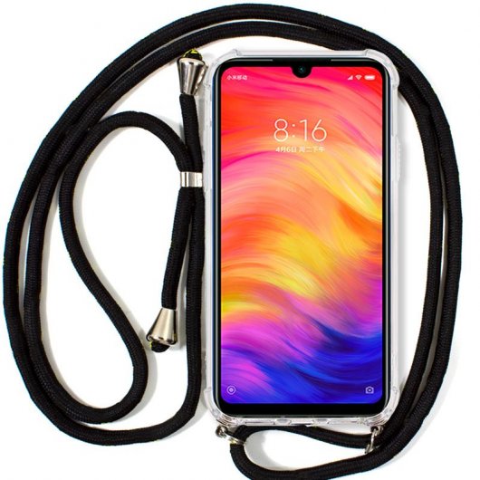 Cool Funda con Cordón Negro para Xiaomi Redmi Note 7/Note 7 Pro