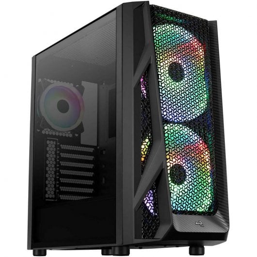 Aerocool AirHawk Duo Cristal Templado USB 3.1 RGB Negra
