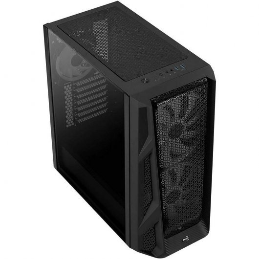 Aerocool AirHawk Duo Cristal Templado USB 3.1 RGB Negra
