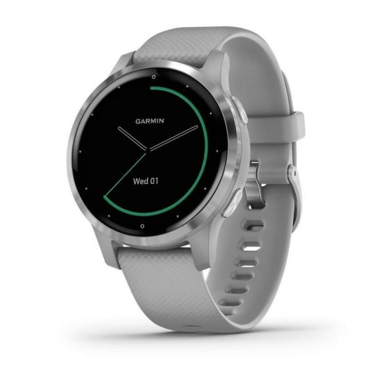 Garmin Vivoactive 4S Bluetooth GPS WiFi 40mm MIP Prateado/Prata Resistência Água 5ATM SpO2