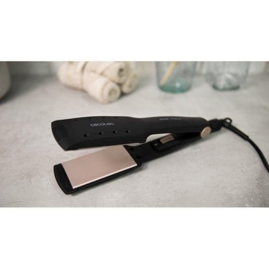 Prancha de Cabelo Cerâmica Profissional Cecotec RitualCare 900 Wet&Dry Max 210ºC Placas Largas Iónica Preto