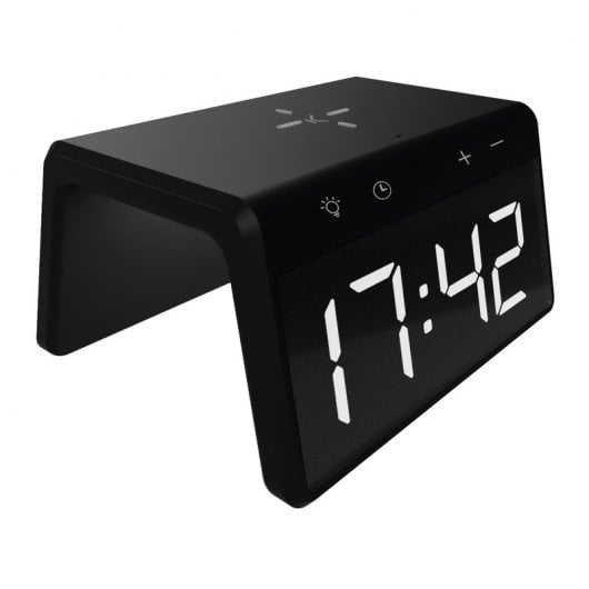 Ksix Alarm Clock 2 Despertador/Cargador Inalámbrico Negro