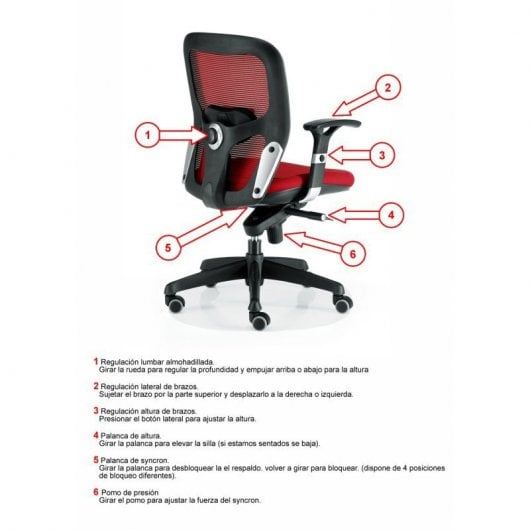 Euromof Boston Silla de Oficina Ergonómica con Cabecero Negra