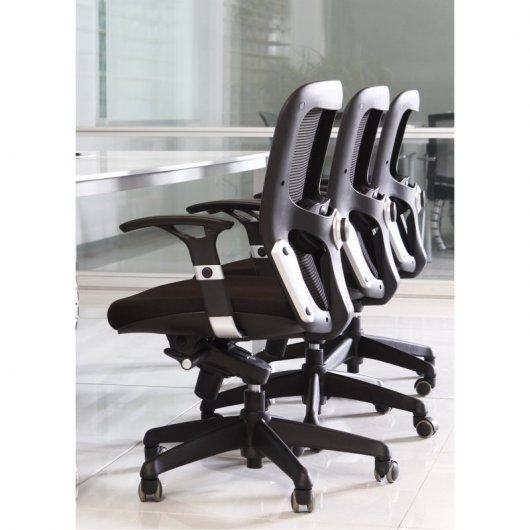Euromof Boston Silla de Oficina Ergonómica con Soporte Lumbar Negra