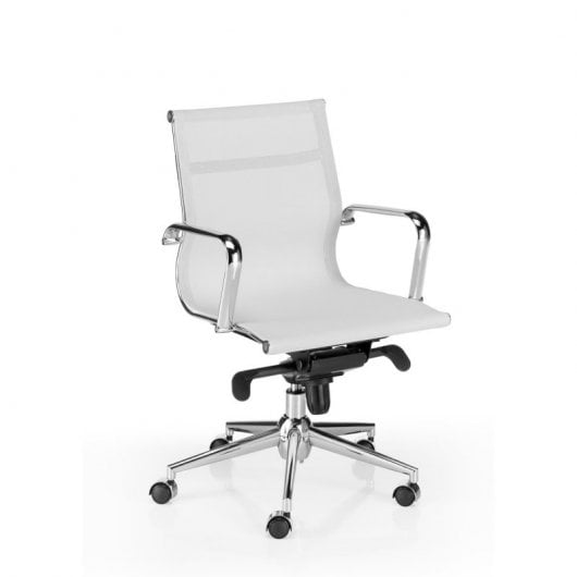 Chaise de bureau Euromof Berlin avec dossier bas blanc