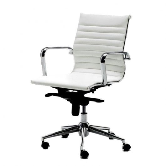 Fauteuil de bureau Euromof London avec dossier bas blanc