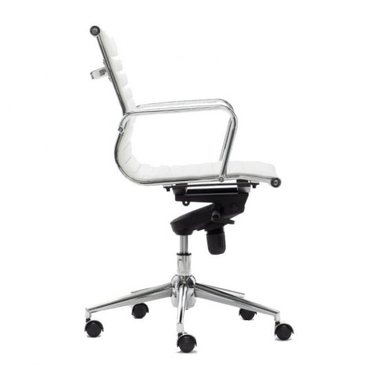 Fauteuil de bureau Euromof London avec dossier bas blanc