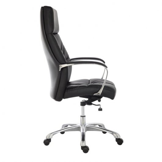Euromof Dublín Sillón de Oficina Respaldo Alto Ecopiel Negra