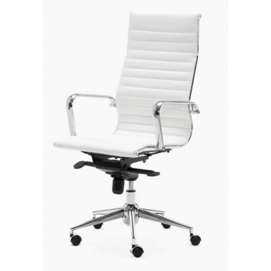 Fauteuil de bureau Euromof London avec dossier haut blanc