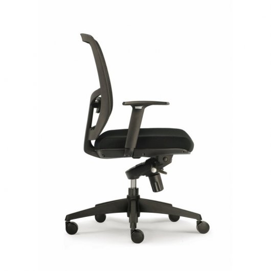 Euromof Chicago Silla de Oficina con Soporte Lumbar y Ruedas Blandas Negra