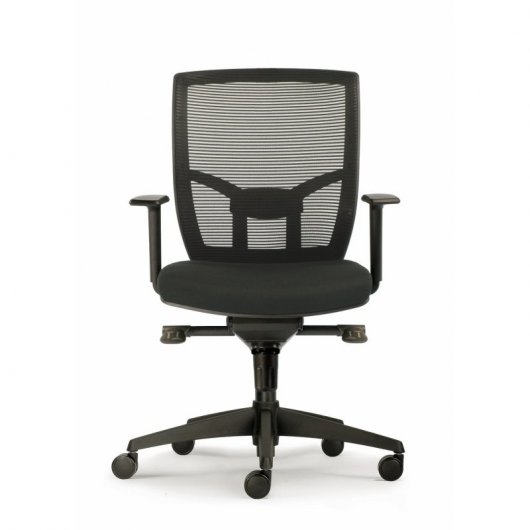 Euromof Chicago Silla de Oficina con Soporte Lumbar y Ruedas Blandas Negra