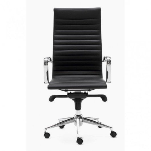 Chaise de bureau Euromof London avec dossier haut noir