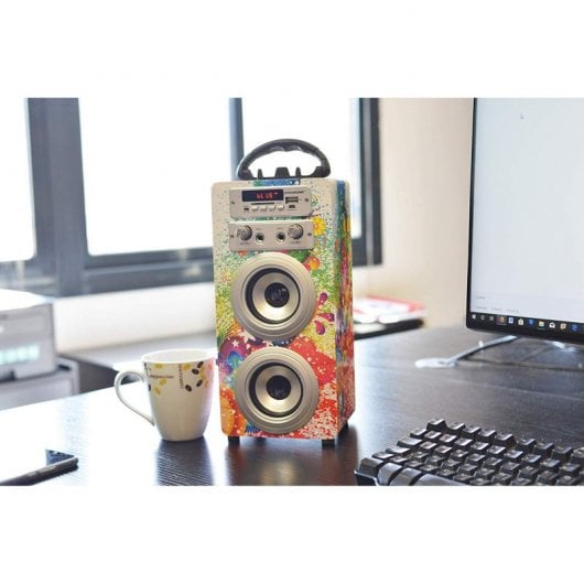 Dynasonic Karaoke 025 Altavoz Bluetooth con Karaoke y 2 Micrófonos Multicolor