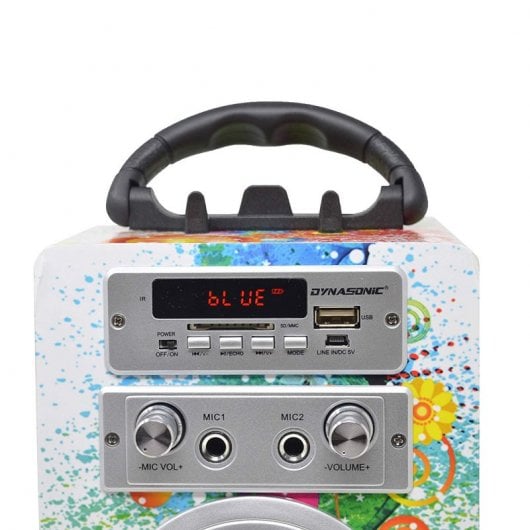 Dynasonic Karaoke 025 Altavoz Bluetooth con Karaoke y 2 Micrófonos Multicolor