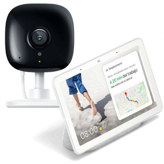 Pack Google Nest Hub Tiza + TP-Link Kasa Smart Spot Cámara de Vigilancia Wifi FullHD