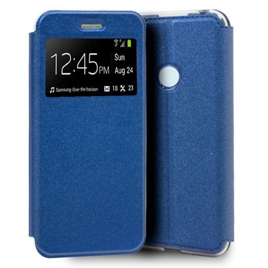 Cool Funda Flip Cover Liso Azul para Xiaomi Redmi Note 8T