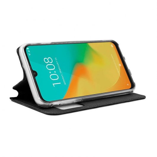 Cool Funda Flip Cover Liso Negro para ZTE Blade V10 Vita