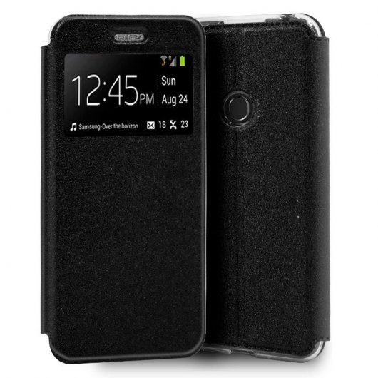 Cool Funda Flip Cover Liso Negro para ZTE Blade V10 Vita