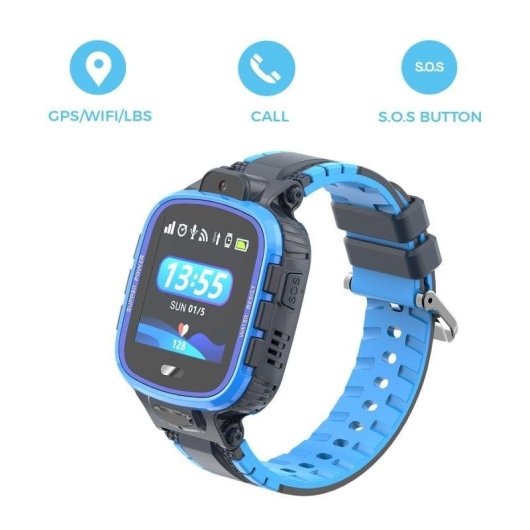 Prixton Kids Tracker G300 GPS 4G Touchscreen Azul Podómetro SOS Câmara Localização em Tempo Real