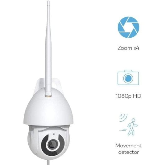 Garza Smart Cámara Inteligente de Vigilancia 1080P HD Wifi 360° para Exterior