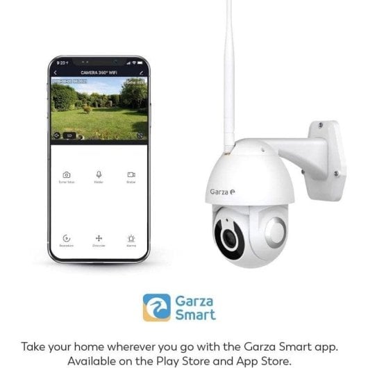 Garza Smart Cámara Inteligente de Vigilancia 1080P HD Wifi 360° para Exterior